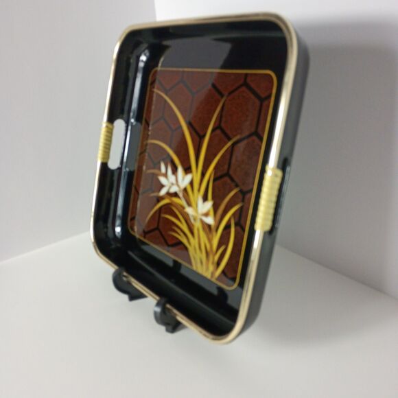 Vintage Himark Enterprises 10" Lacquer Tray Nishi Garden Hollywood Regency MCM - Picture 3 of 12